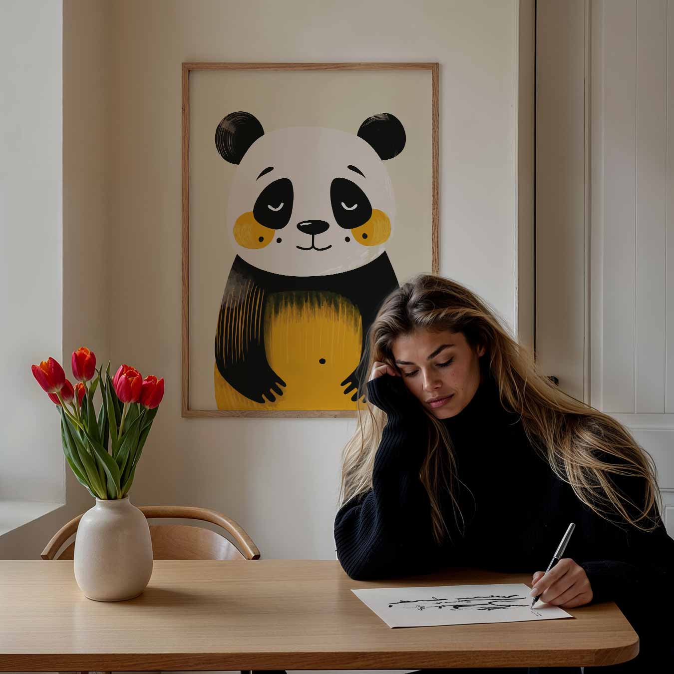 Schattige Dromerige Panda Poster