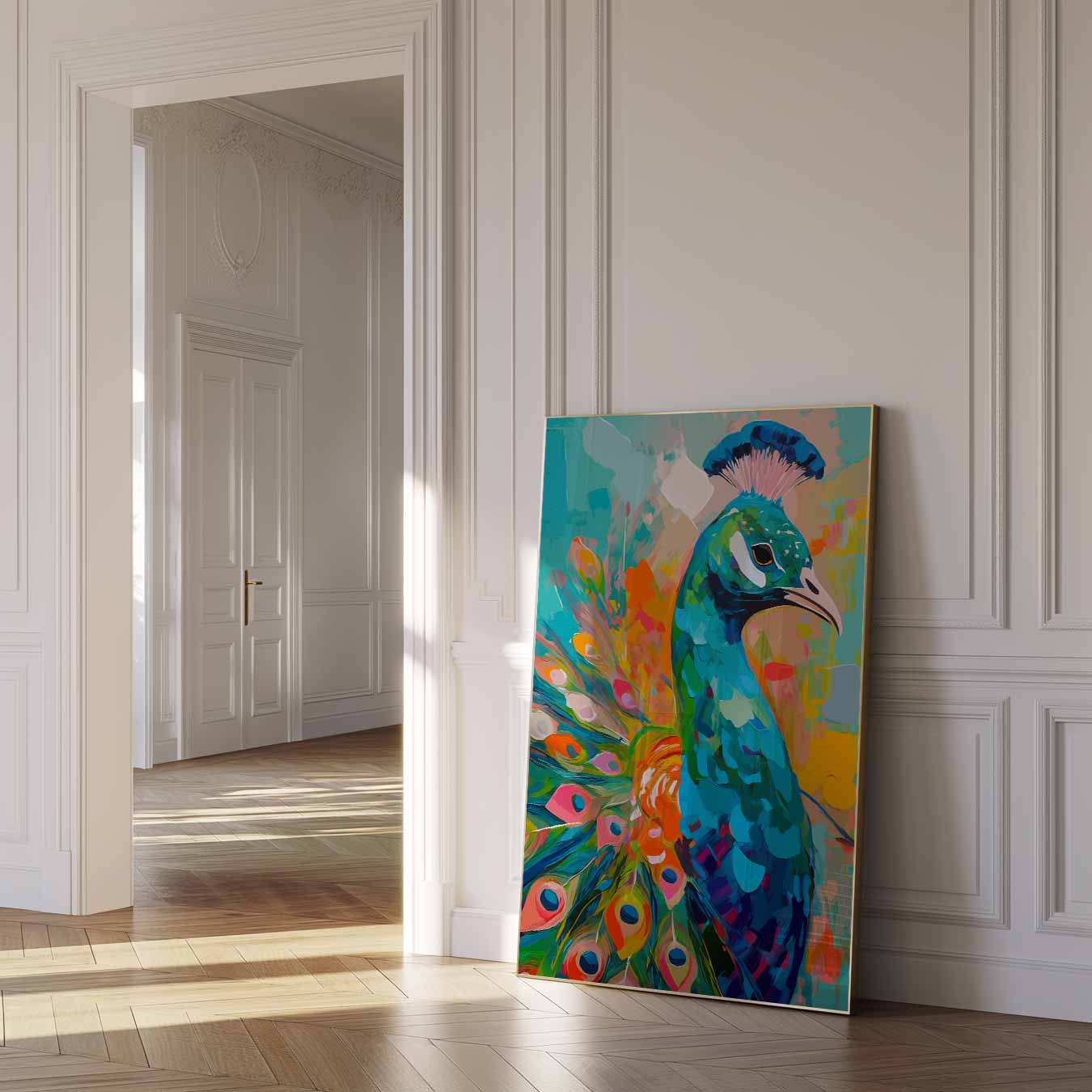 Kleurrijke Pauw Inspiratie Poster-WallArtistic