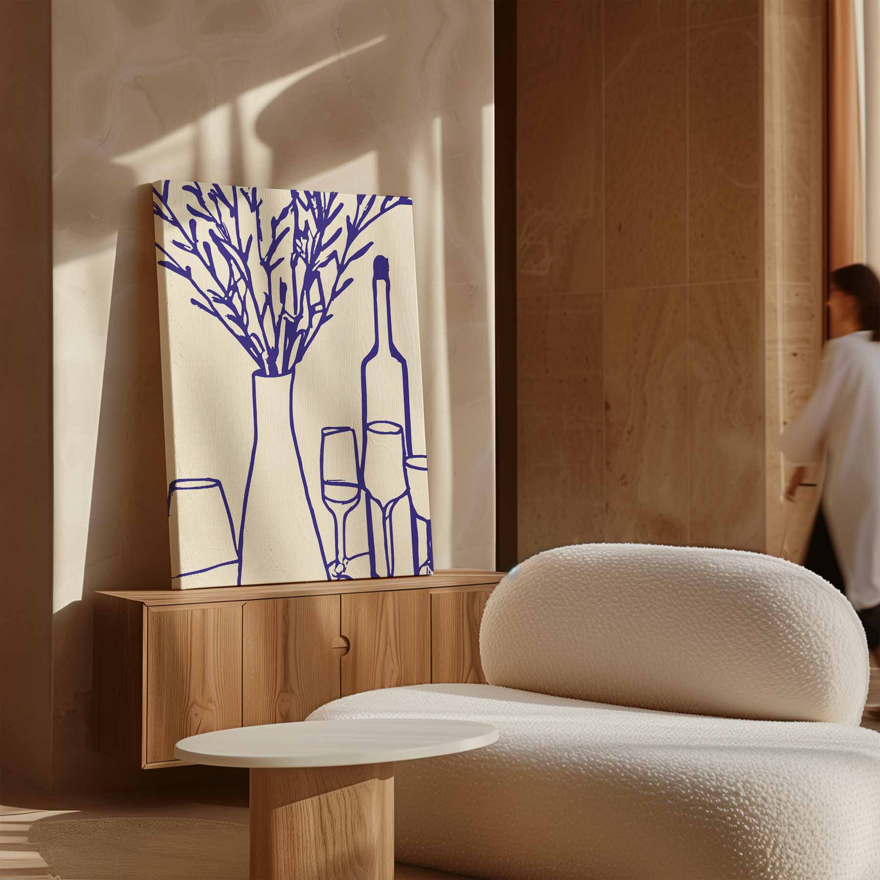 Stilleven in Blauw Kunstwerk-canvas-dibond-plexiglas-wanddecoratie-WallArtistic