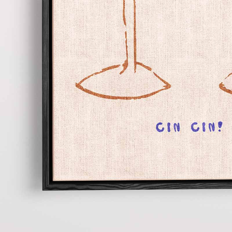 Proostende Wijnglazen Illustratie Kunstwerk-canvas-dibond-plexiglas-wanddecoratie-WallArtistic