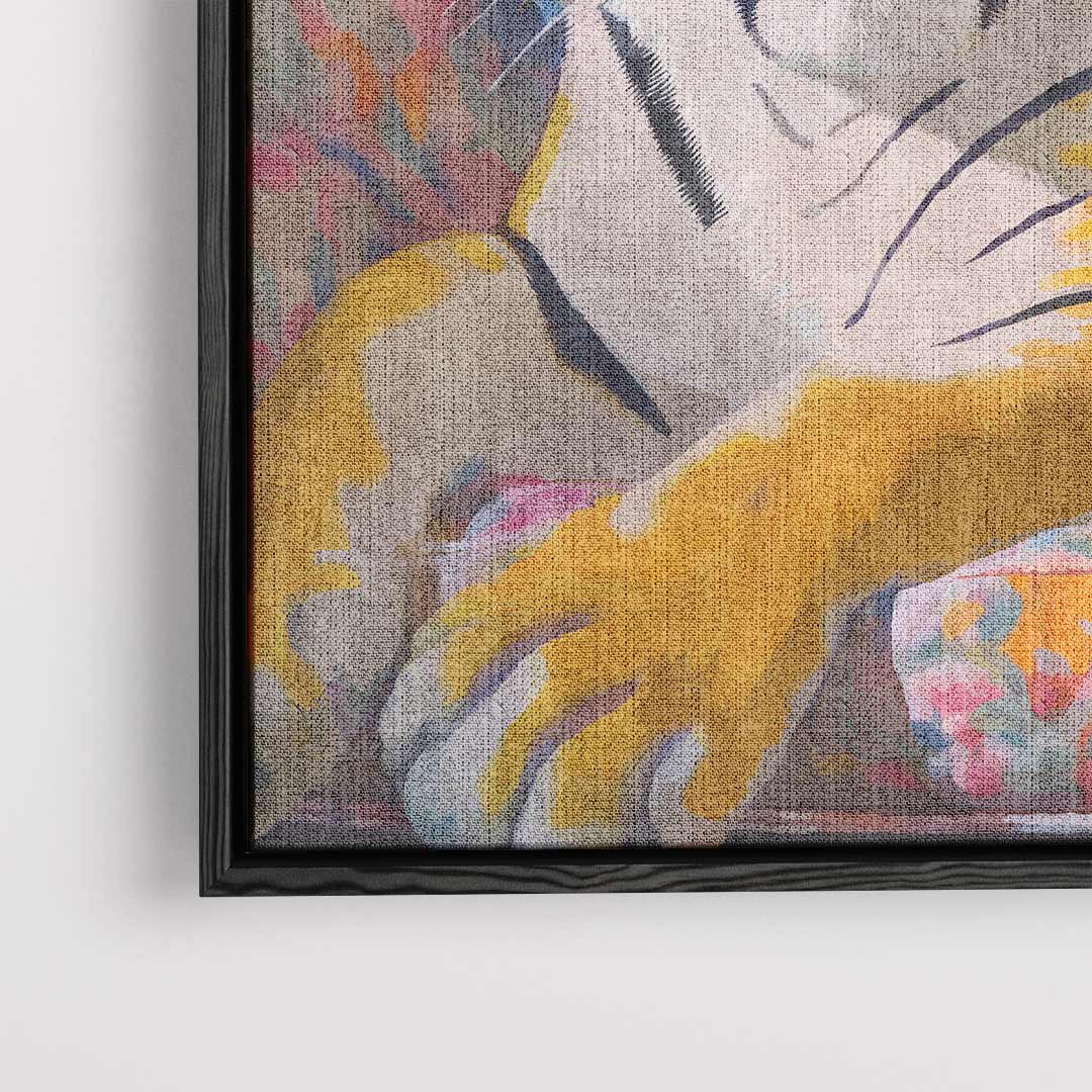 Tropische Tijger in Bloemenpracht Kunstwerk-canvas-dibond-plexiglas-wanddecoratie-WallArtistic