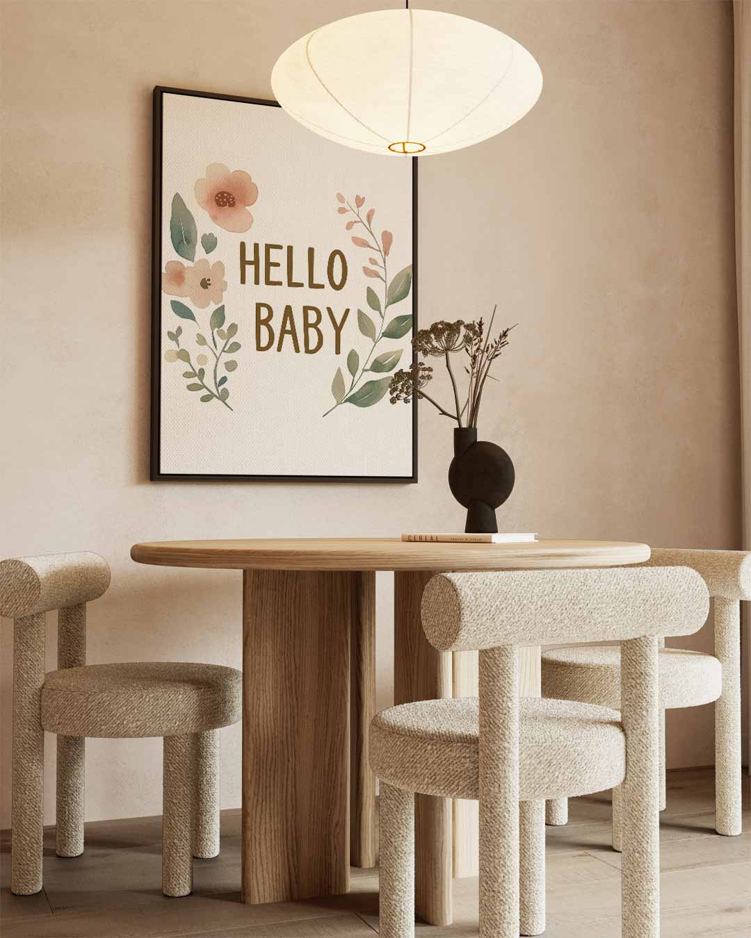 Hello Baby Bloemenprint Kunstwerk-canvas-dibond-plexiglas-wanddecoratie-WallArtistic