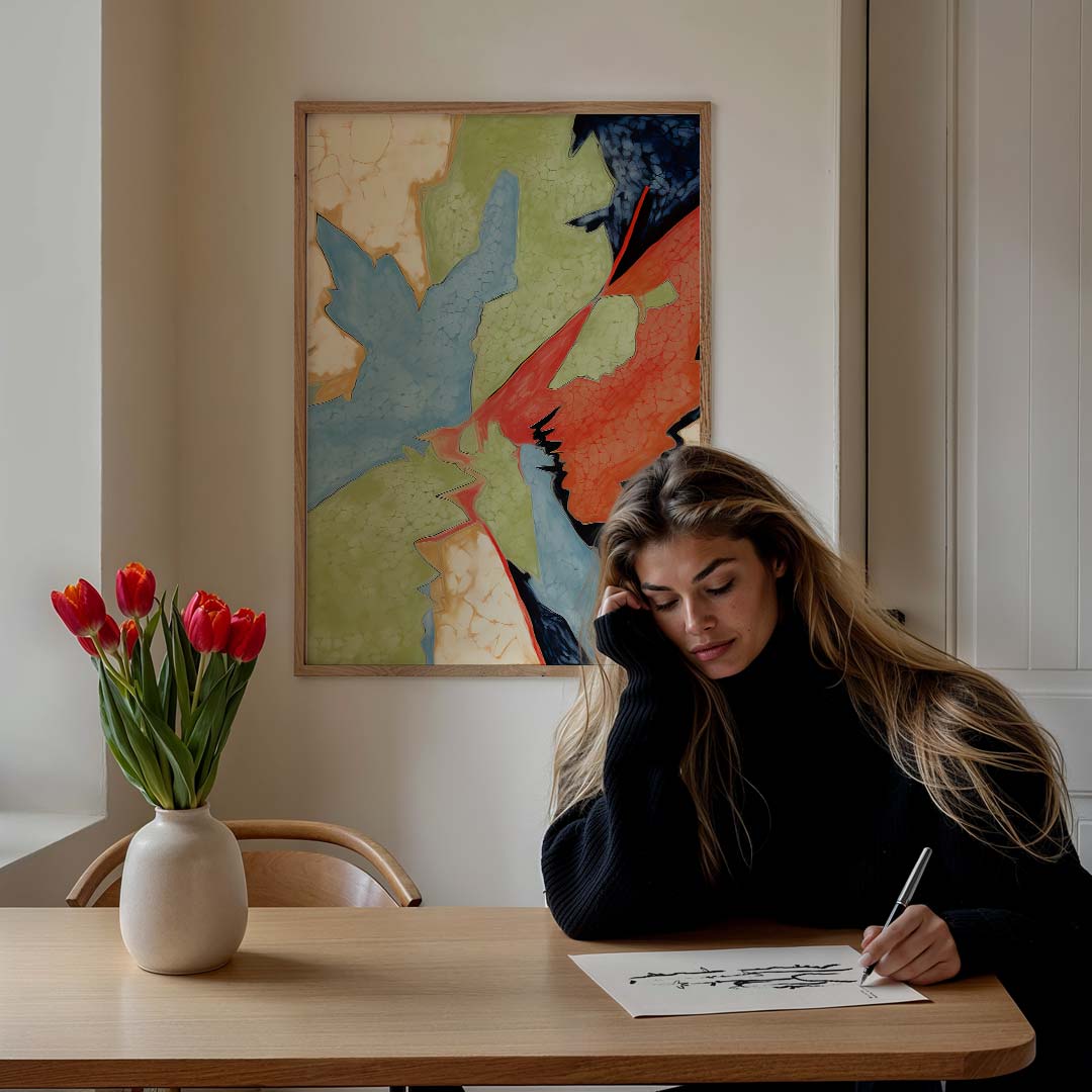 Kleurrijke Abstracte Kunstposter-WallArtistic