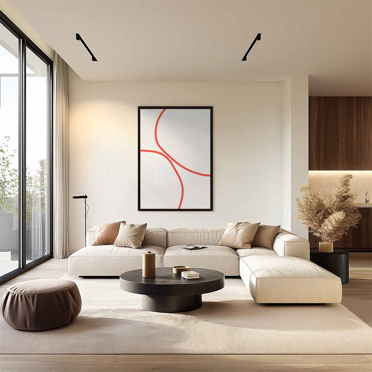 Speelse Lijnen Wall Art Kunstwerk-canvas-dibond-plexiglas-wanddecoratie-WallArtistic