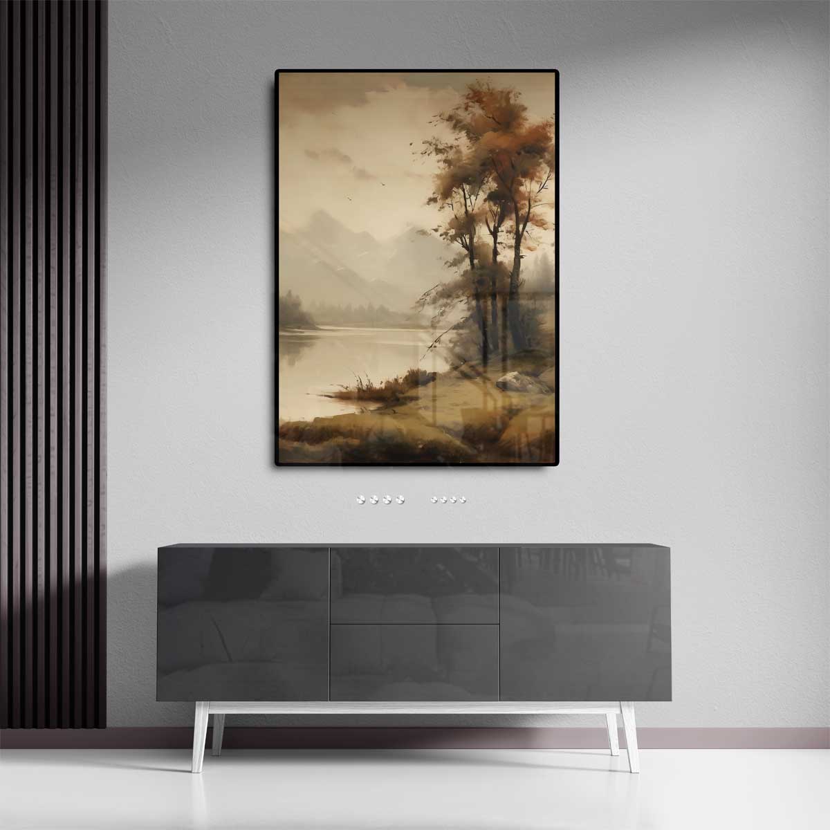 Dromerig Herfstlandschap Kunstwerk-canvas-dibond-plexiglas-wanddecoratie-WallArtistic