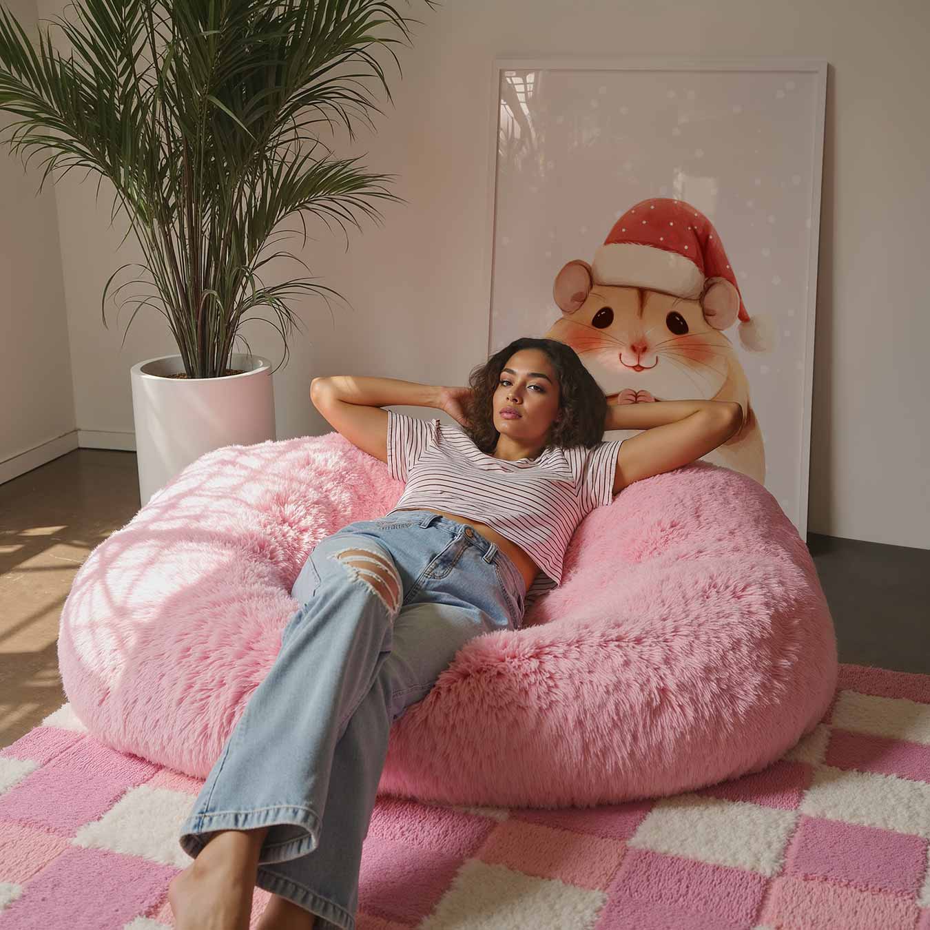 Schattige Kerst Hamster Poster