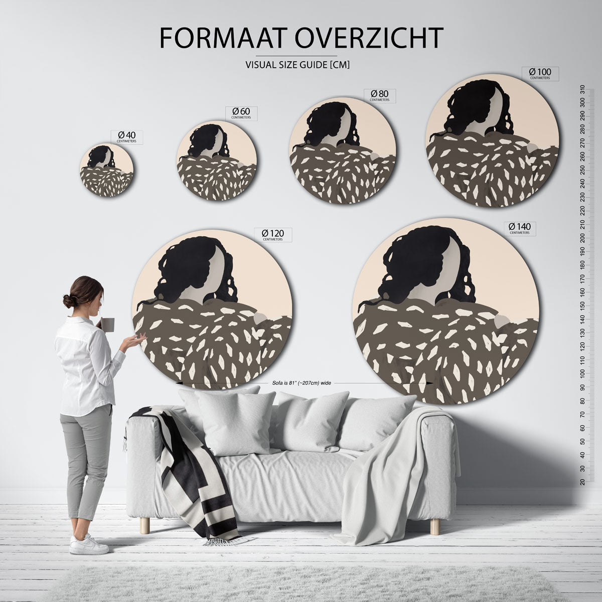 Vrouw met patroon Muurcirkel