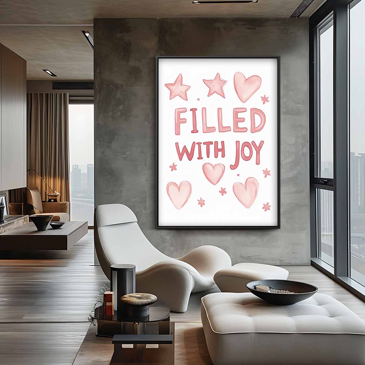 Gelukkig Gevuld Poster Kunstwerk-canvas-dibond-plexiglas-wanddecoratie-WallArtistic