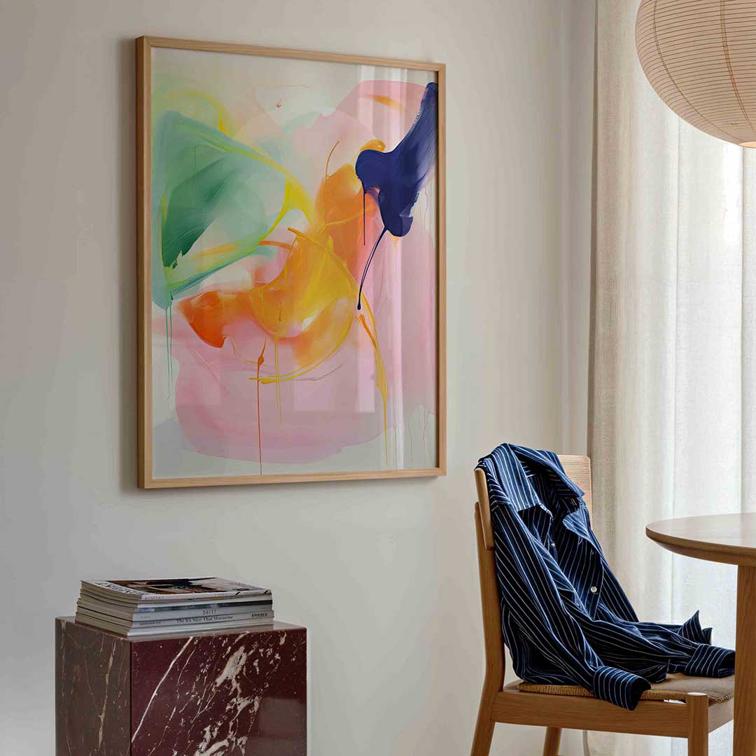 Abstracte kleurenexplosie Poster