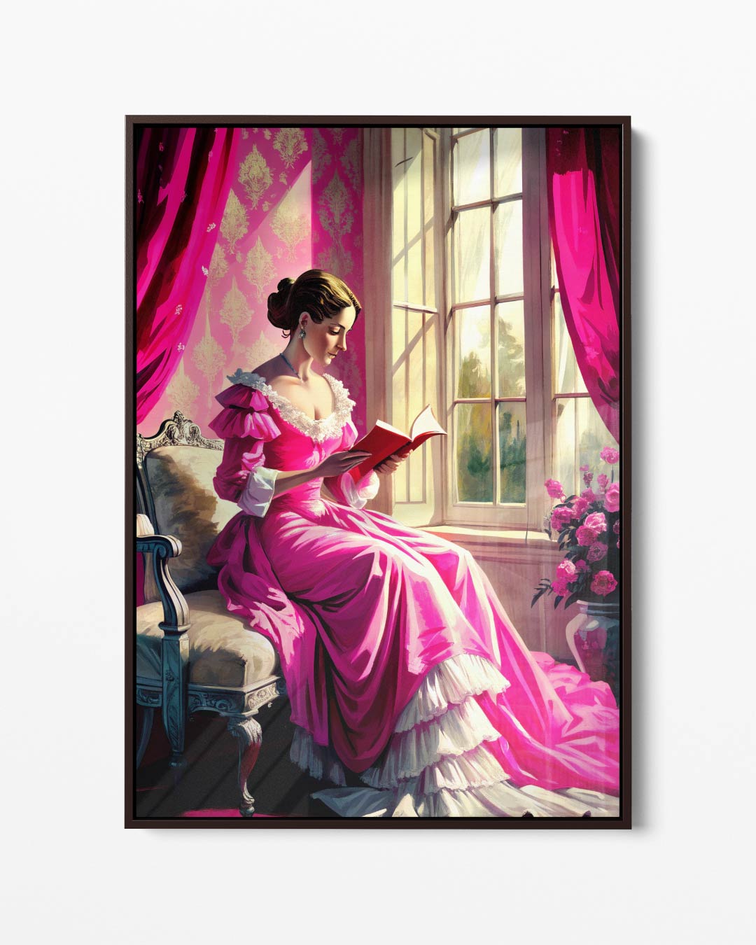 Leesplezier bij het Raam Kunstwerk-canvas-dibond-plexiglas-wanddecoratie-WallArtistic