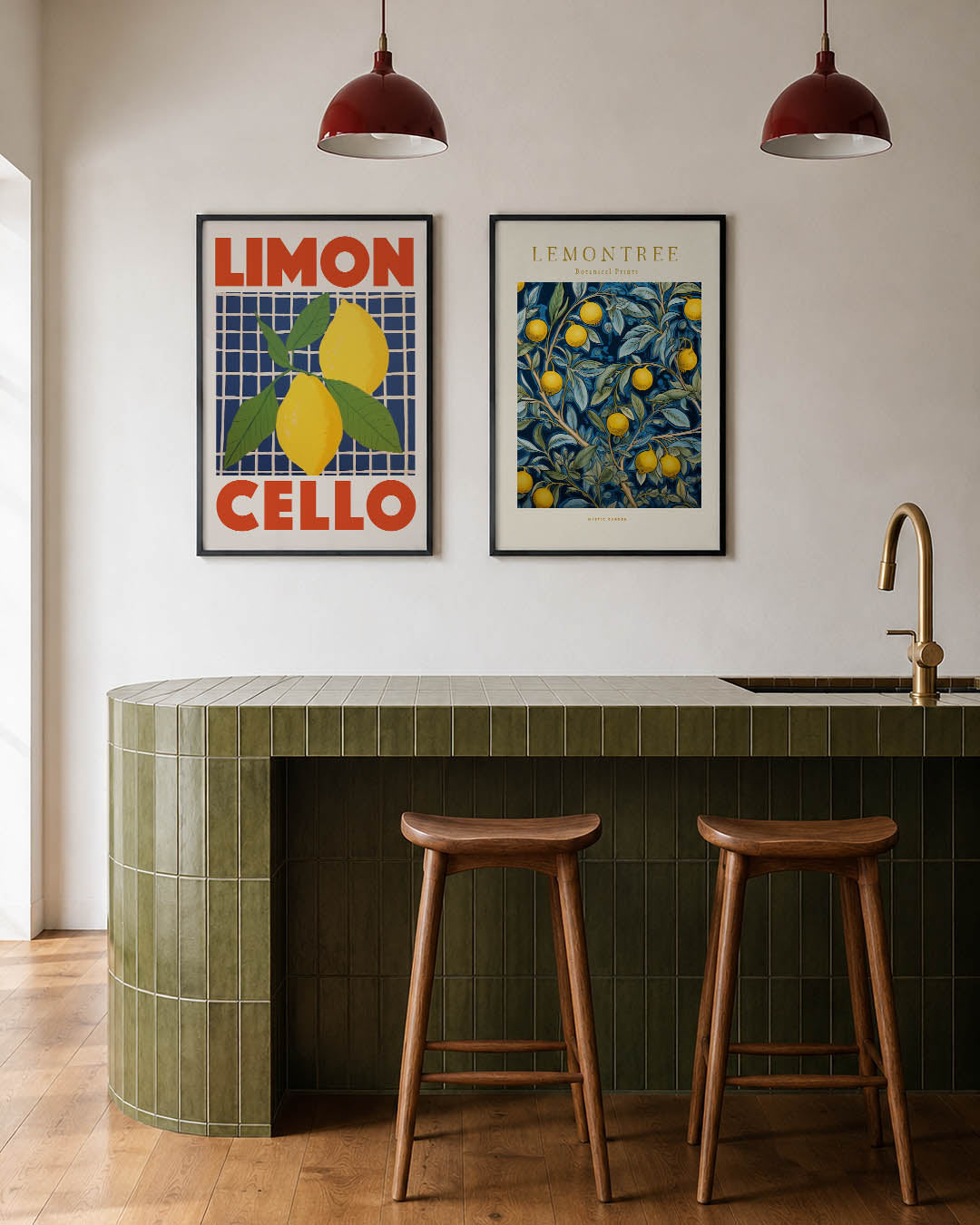 Citroen en ruitjes Posterset
