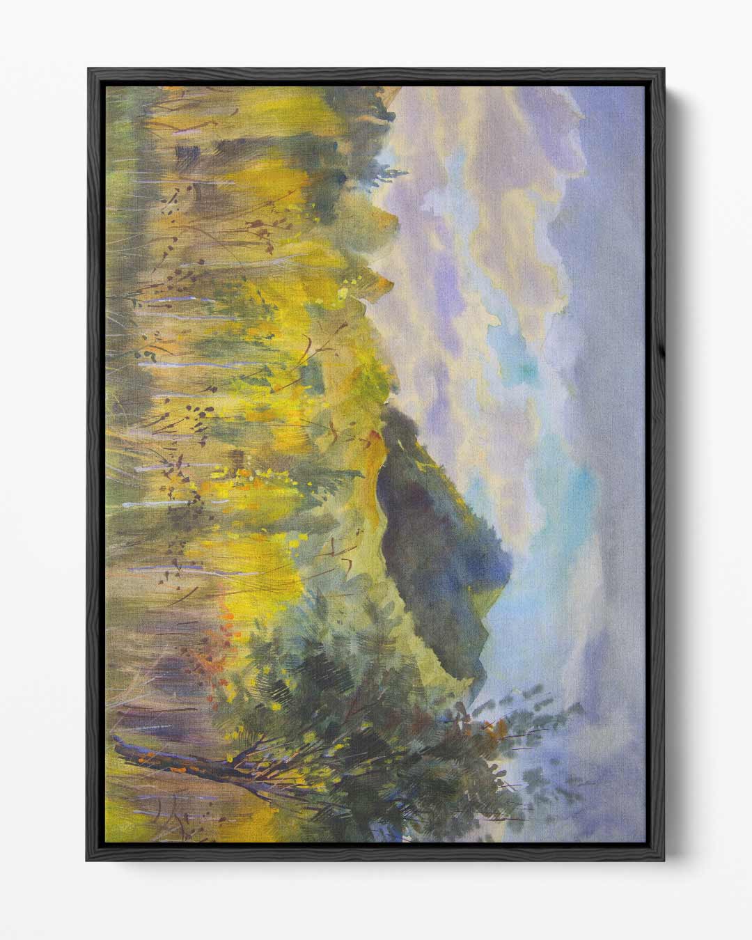 Veld met Kleurrijke Wolken Kunstwerk-canvas-dibond-plexiglas-wanddecoratie-WallArtistic