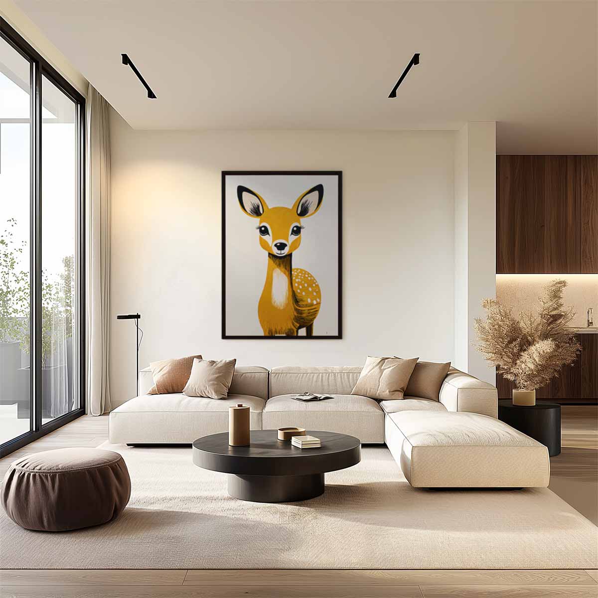 Lief Hert Portret Kunstwerk-canvas-dibond-plexiglas-wanddecoratie-WallArtistic