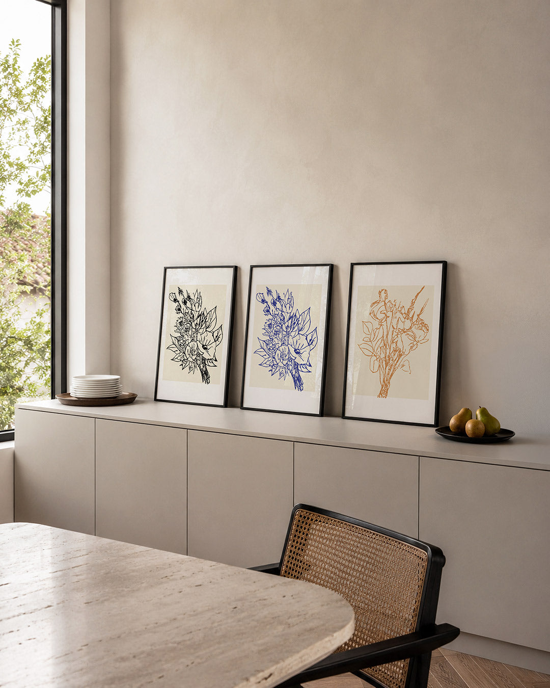 Bloemrijke lijnen Posterset