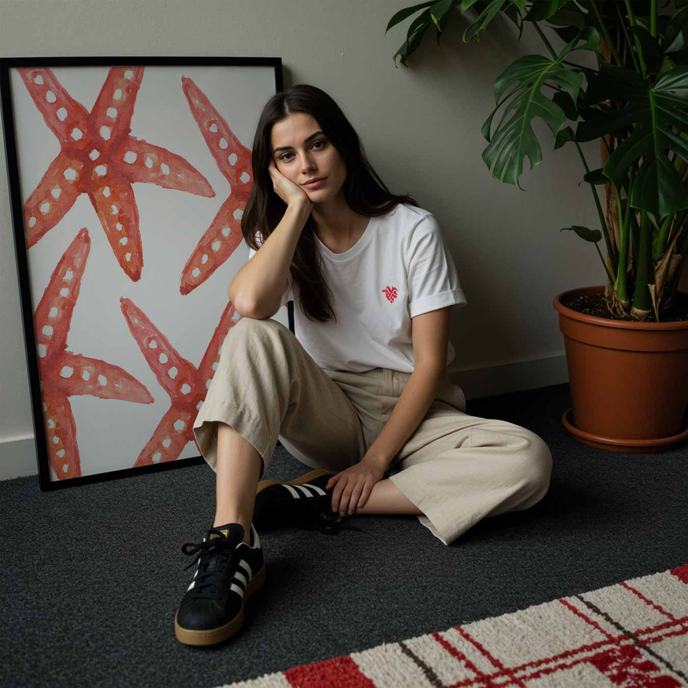 Rode Zeesterren Poster-WallArtistic