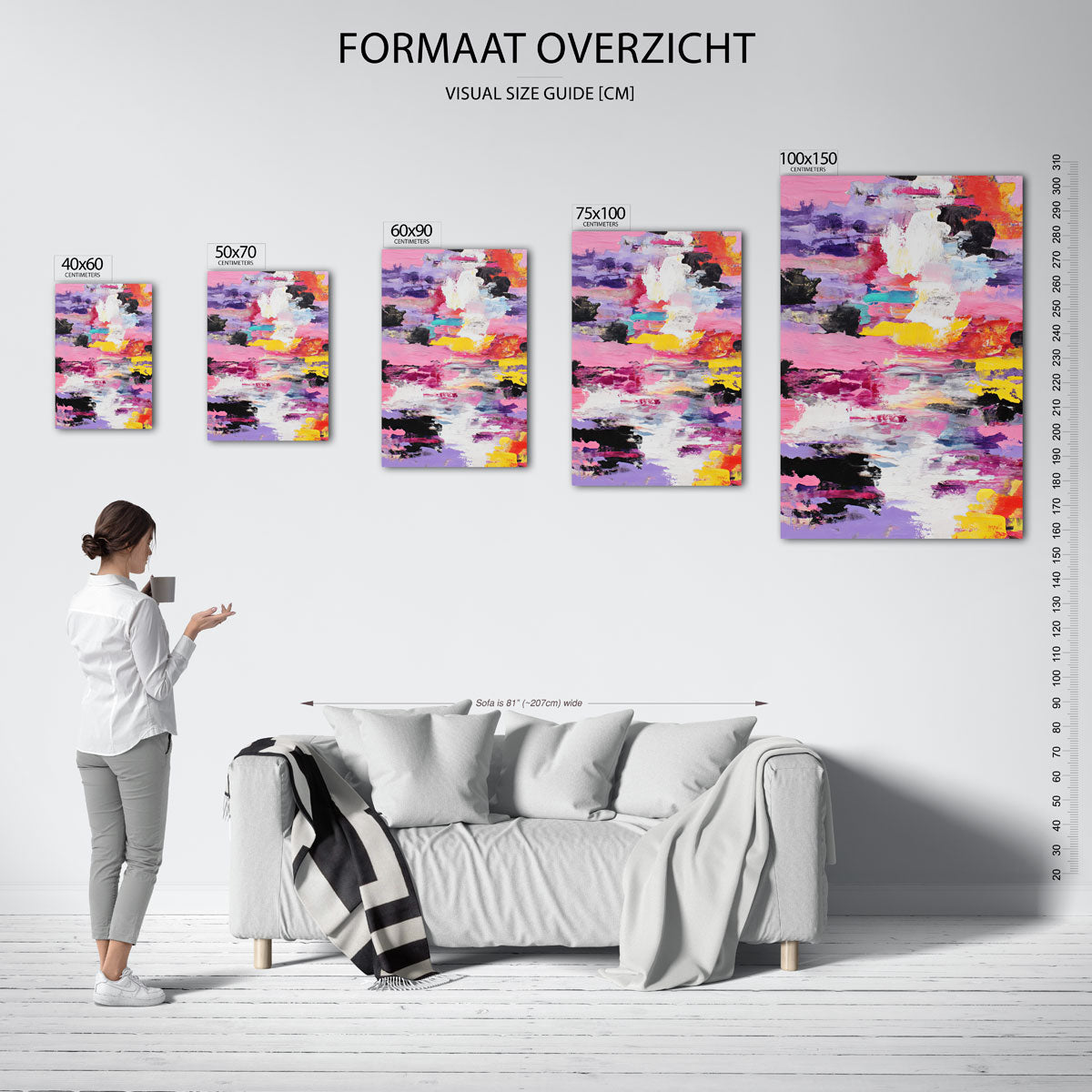 Kleurrijke expressie Kunstwerk
