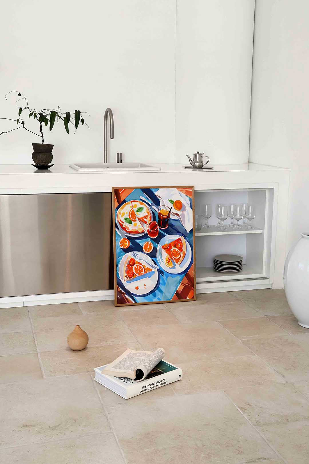 Pizza en drankjes Poster