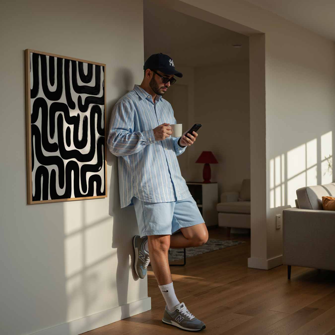 Abstracte Linie Kunst Poster-WallArtistic