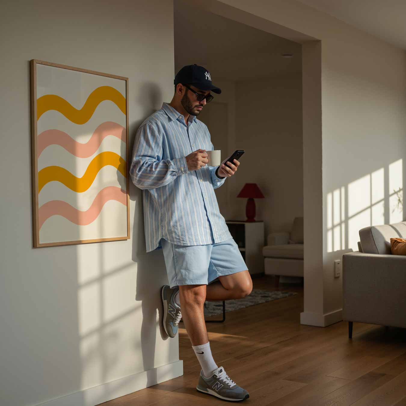 Zonnige Golven Wanddecoratie Poster-WallArtistic