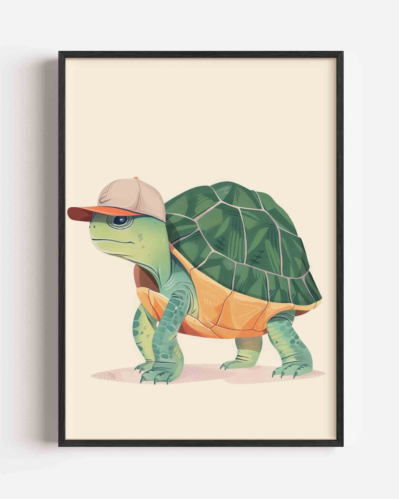 Schildpad met pet Poster