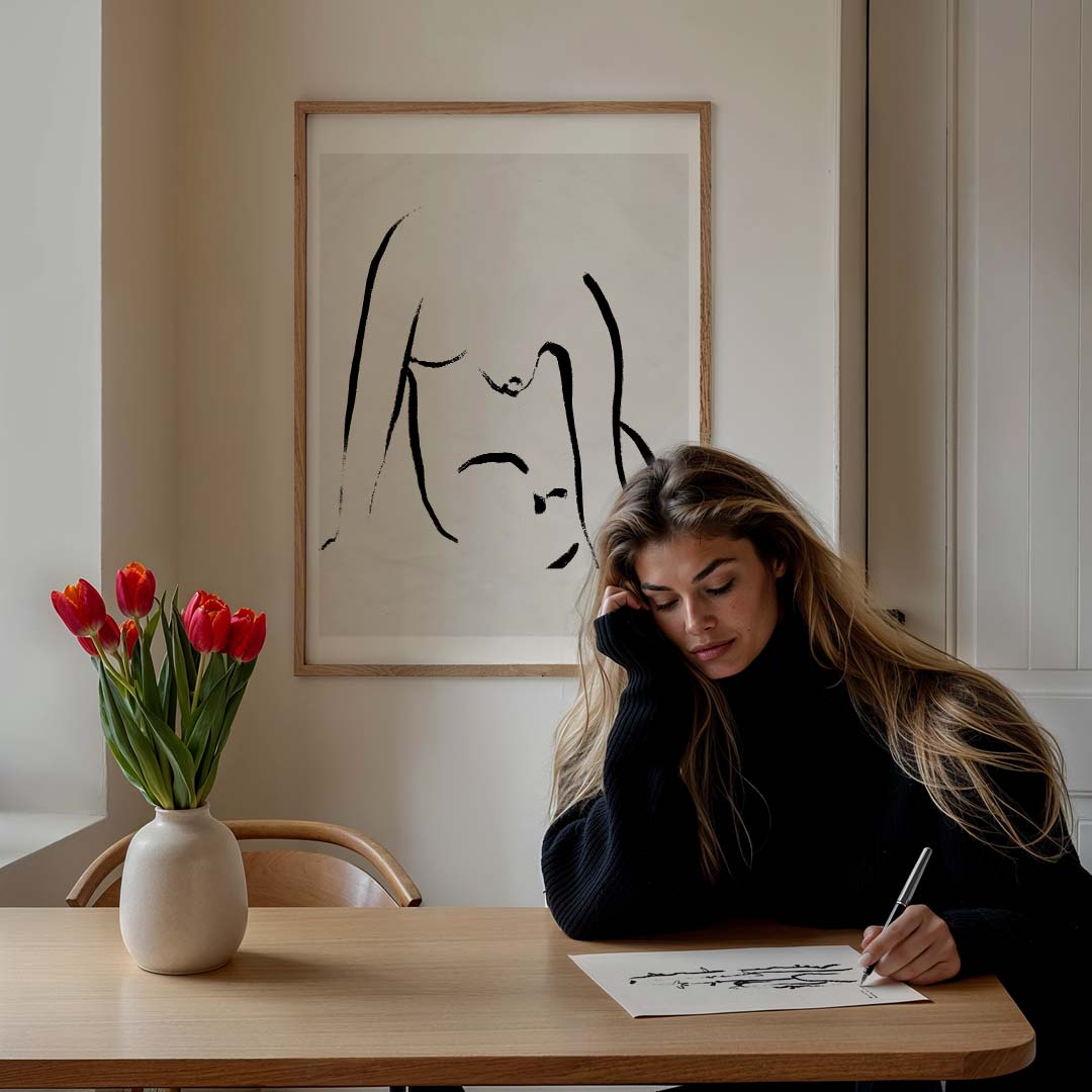 Minimalistische Lichaamsschets Poster-WallArtistic