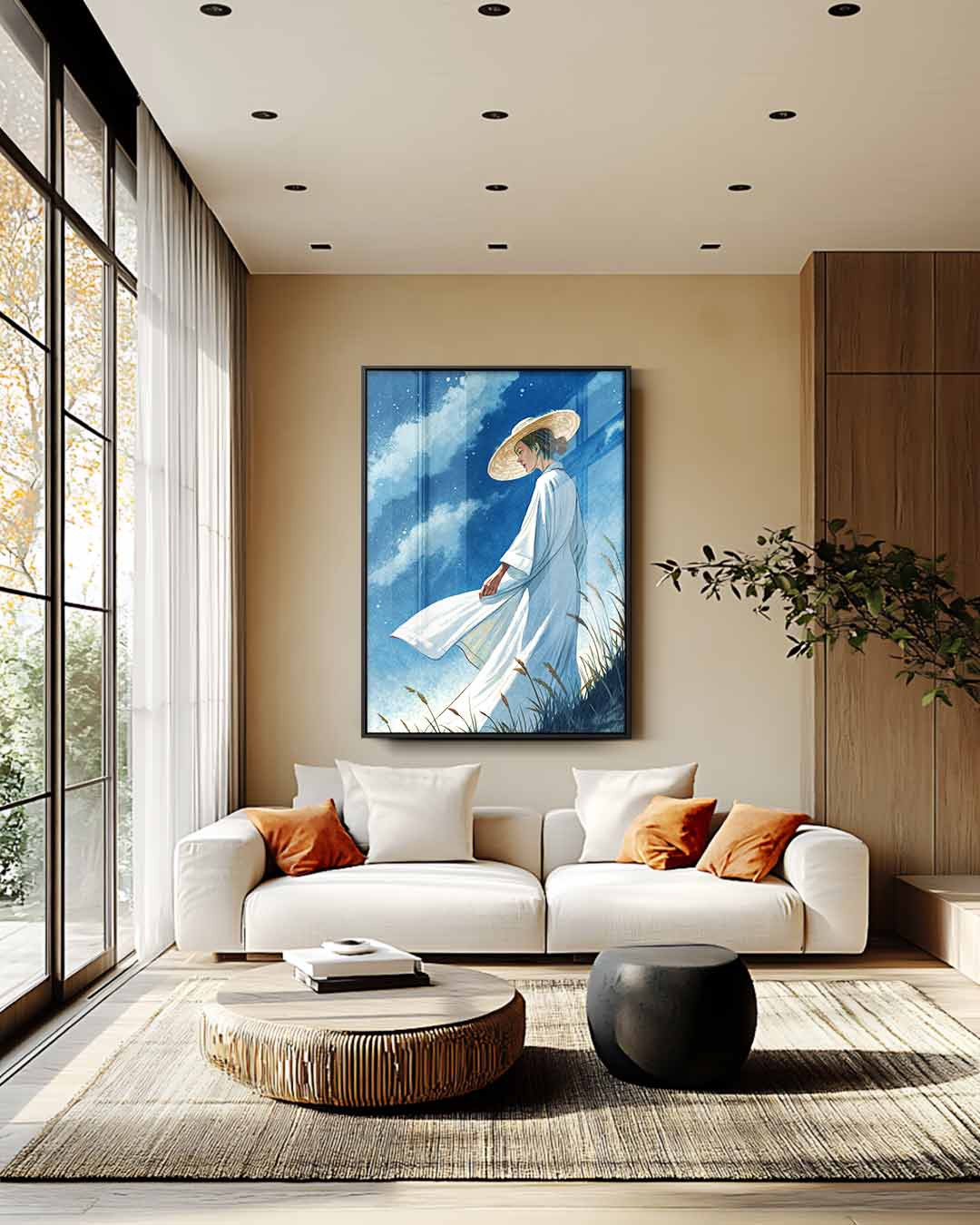 Dromerige Nachtwandeling Kunstwerk-canvas-dibond-plexiglas-wanddecoratie-WallArtistic