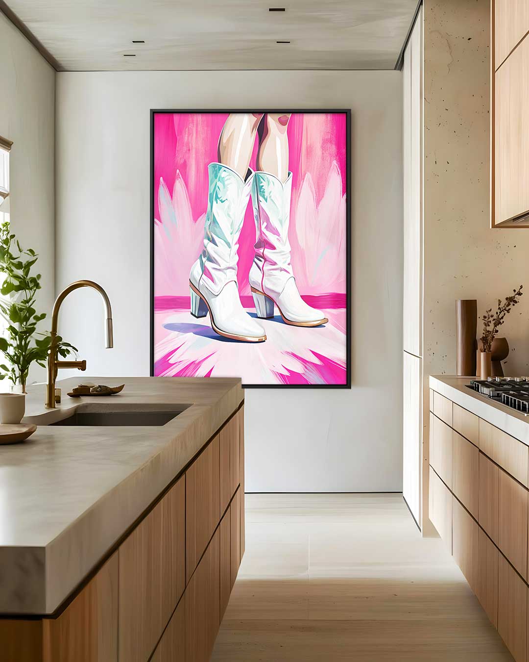 Glanzende Westerse Laarzen Kunstwerk-canvas-dibond-plexiglas-wanddecoratie-WallArtistic
