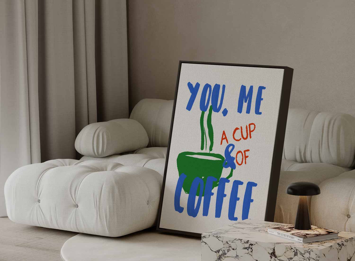 Koffieliefde Moment Kunstwerk-canvas-dibond-plexiglas-wanddecoratie-WallArtistic