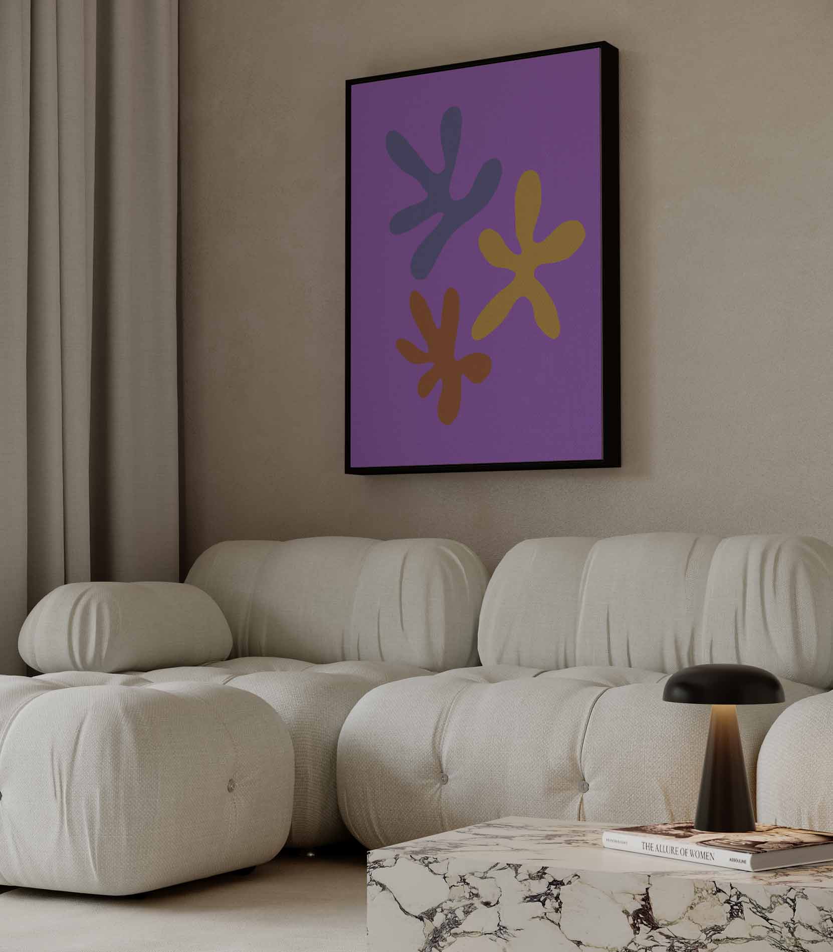 Kleurrijke Bloemenspel Kunstwerk-canvas-dibond-plexiglas-wanddecoratie-WallArtistic