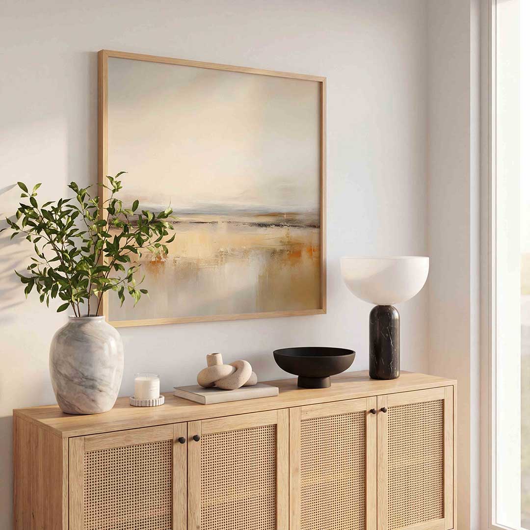 Landschap in beige Poster