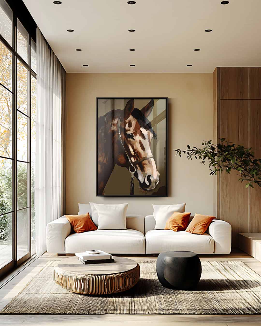 Elegante Paardenblik Kunstwerk-canvas-dibond-plexiglas-wanddecoratie-WallArtistic
