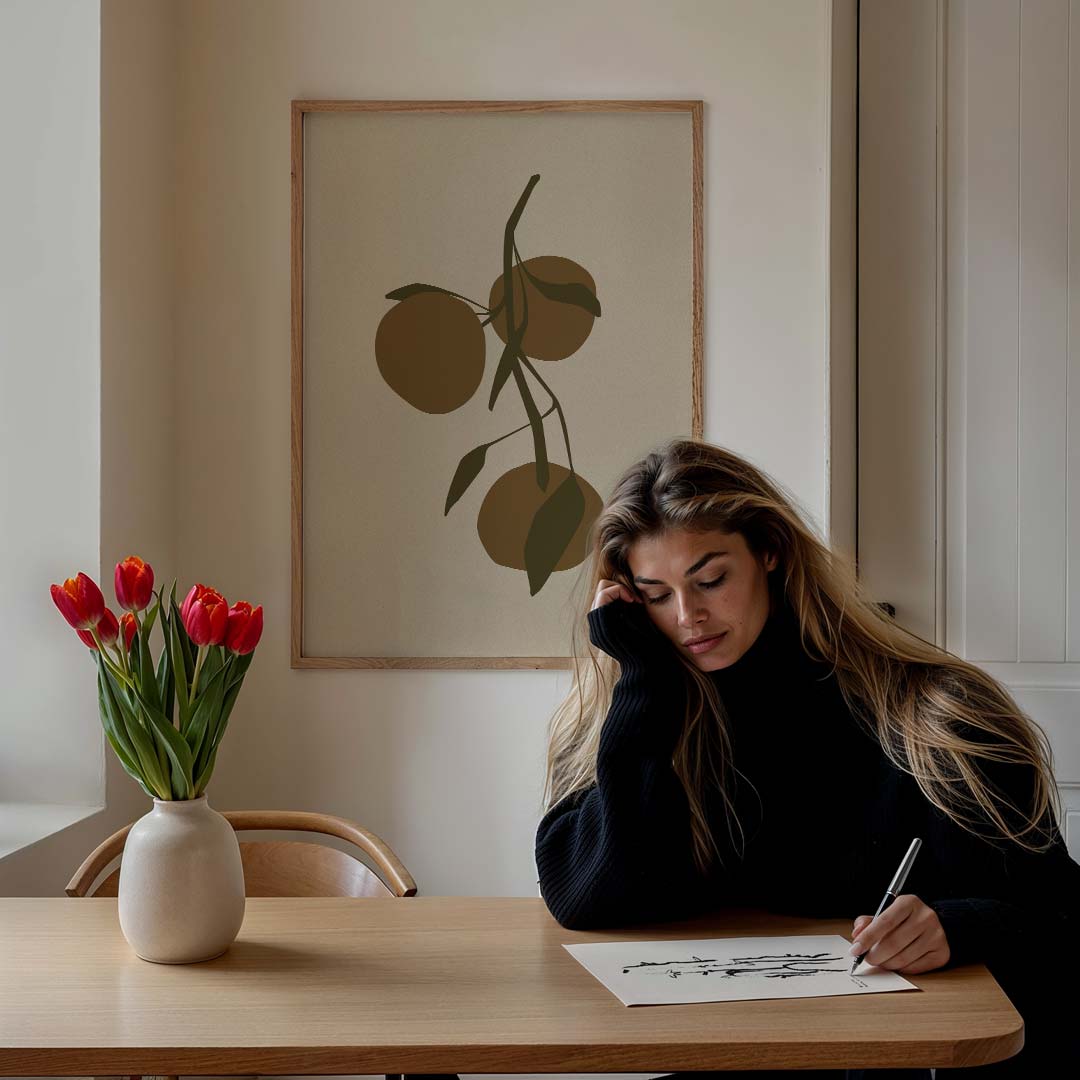 Aardse Oranjetakken Illustratie Poster-WallArtistic