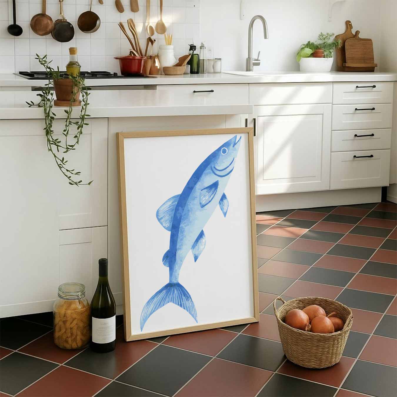 Stijlvolle Vis Illustratie Poster