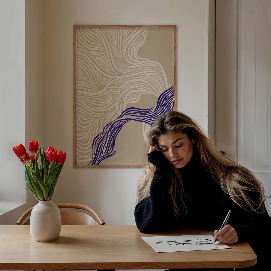 Organische Lijnen Abstracte Poster-WallArtistic