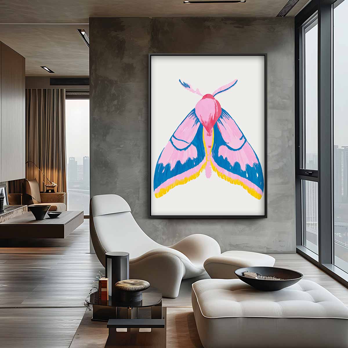 Kleurrijke Vlinder Fantasie Kunstwerk-canvas-dibond-plexiglas-wanddecoratie-WallArtistic