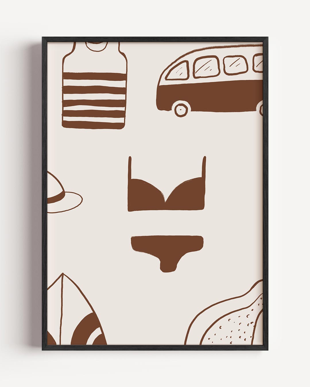 Vintage Zomer Illustraties Poster-WallArtistic