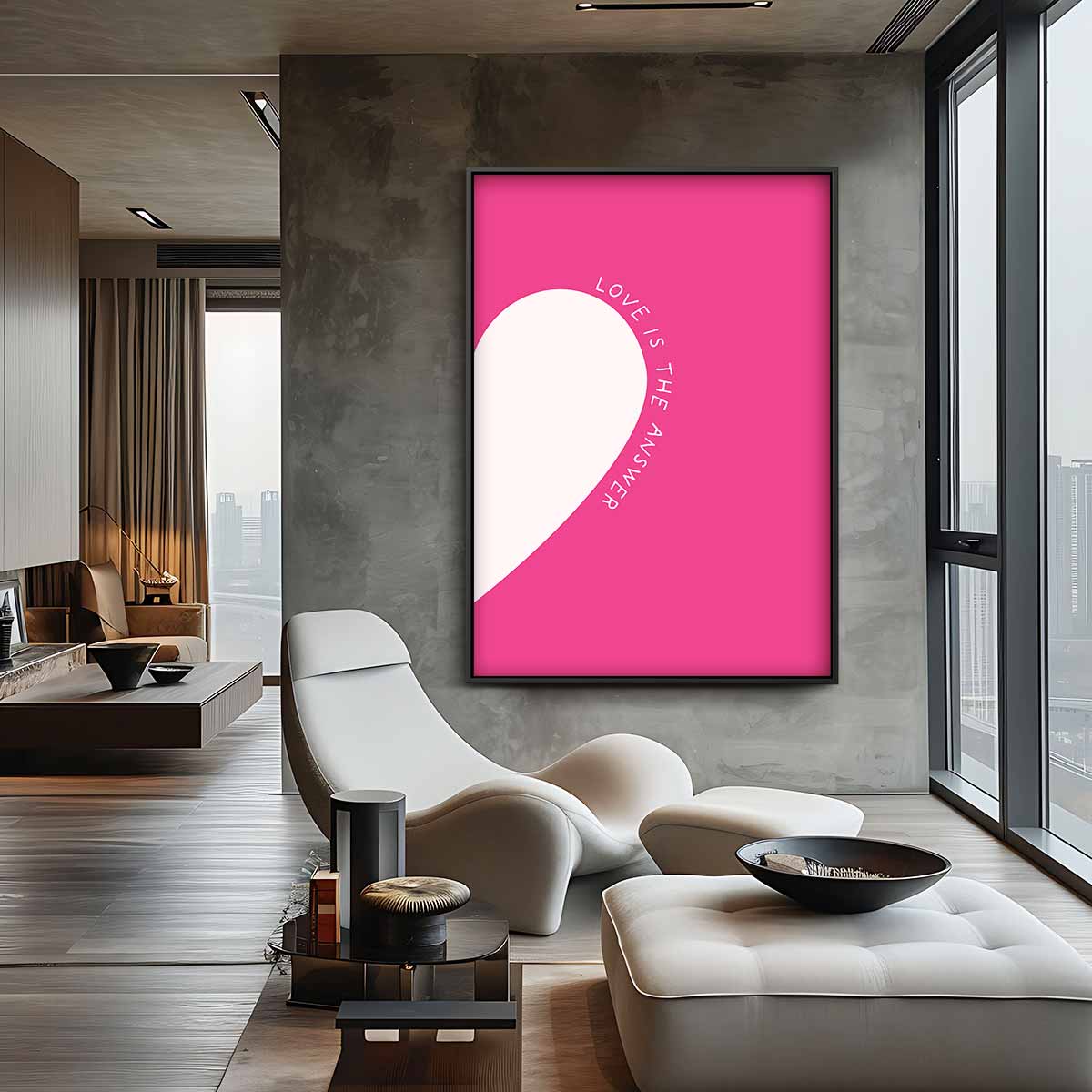 Liefde is het Antwoord Canvas Kunstwerk-canvas-dibond-plexiglas-wanddecoratie-WallArtistic
