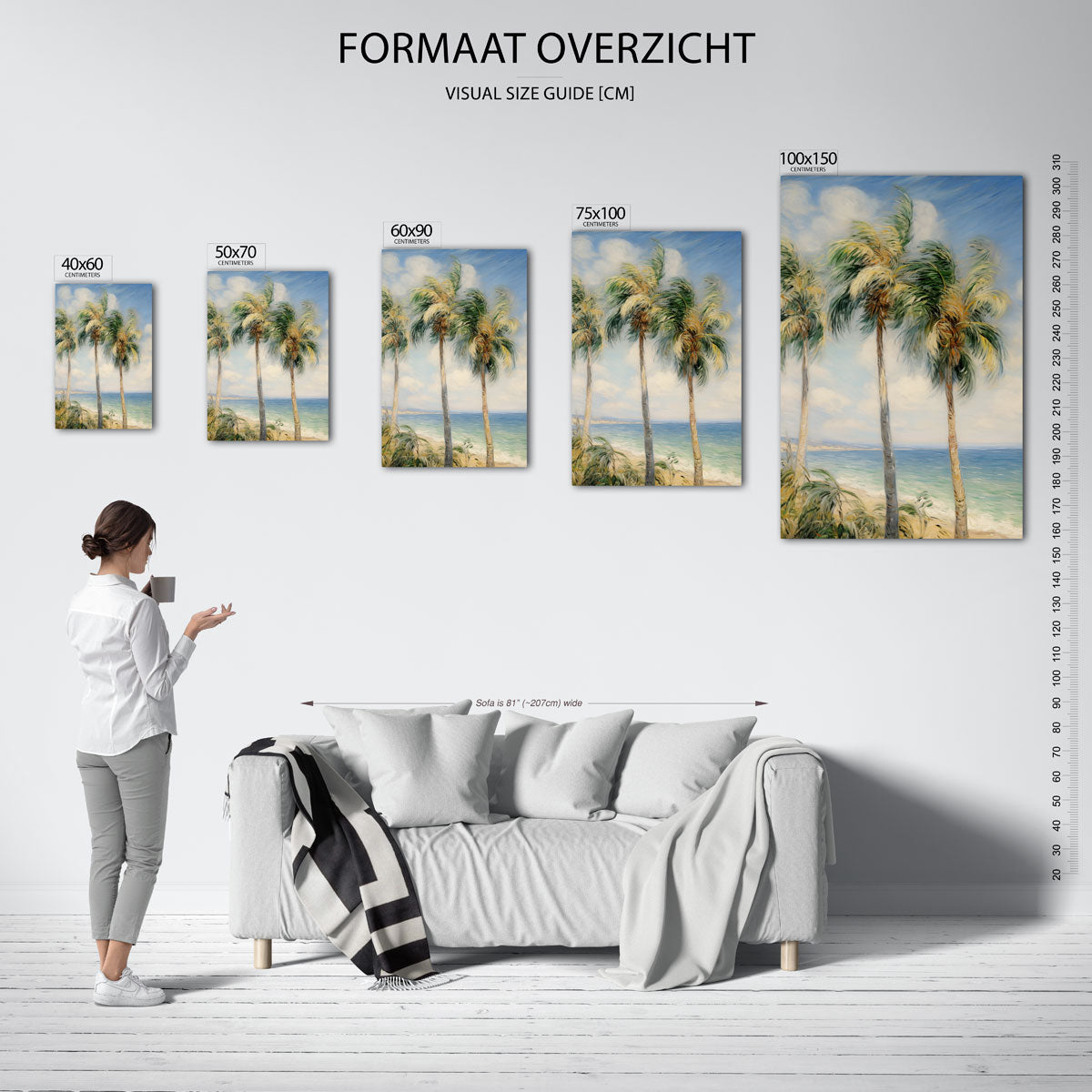 Tropische palmen Kunstwerk