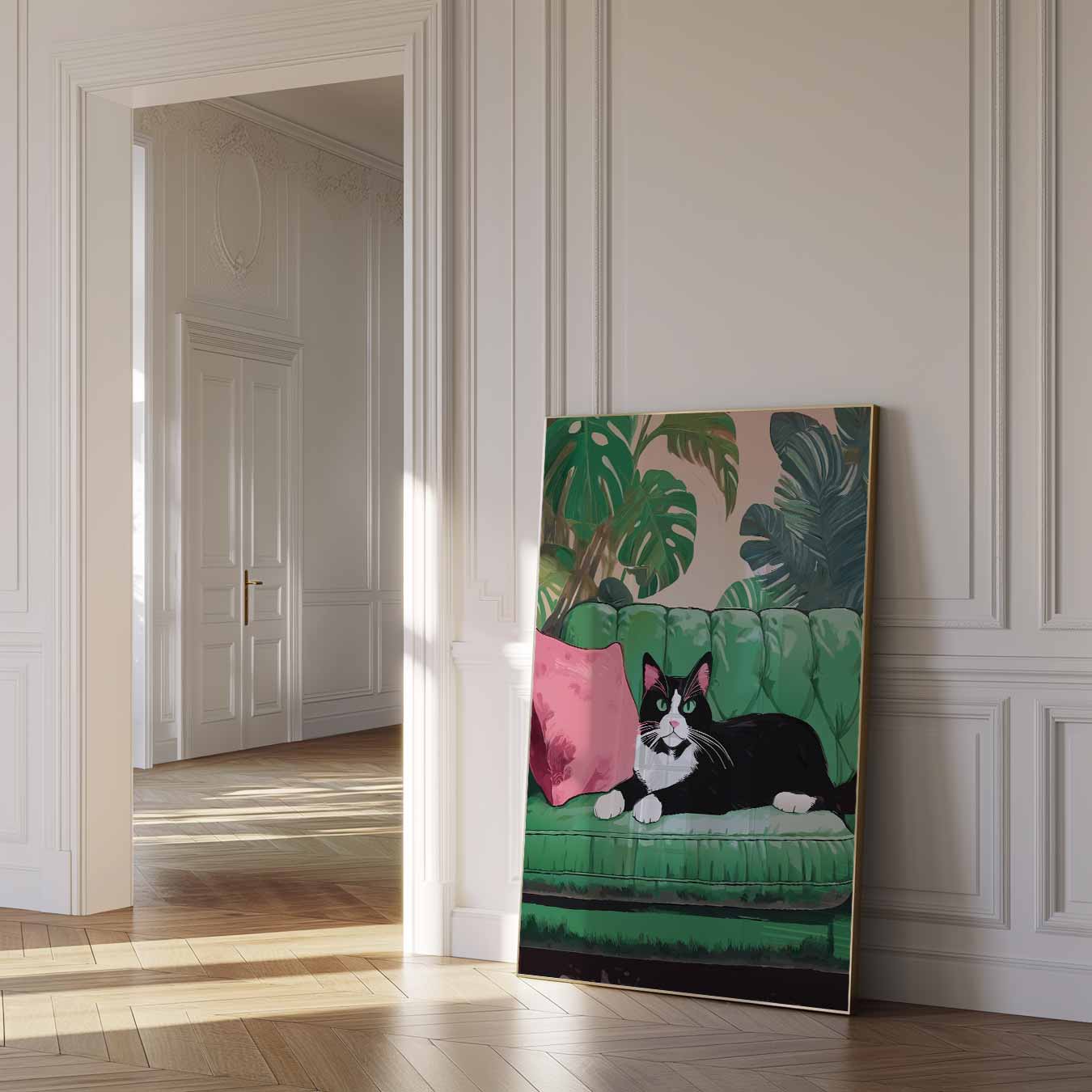 Kat op de Bank Poster-WallArtistic