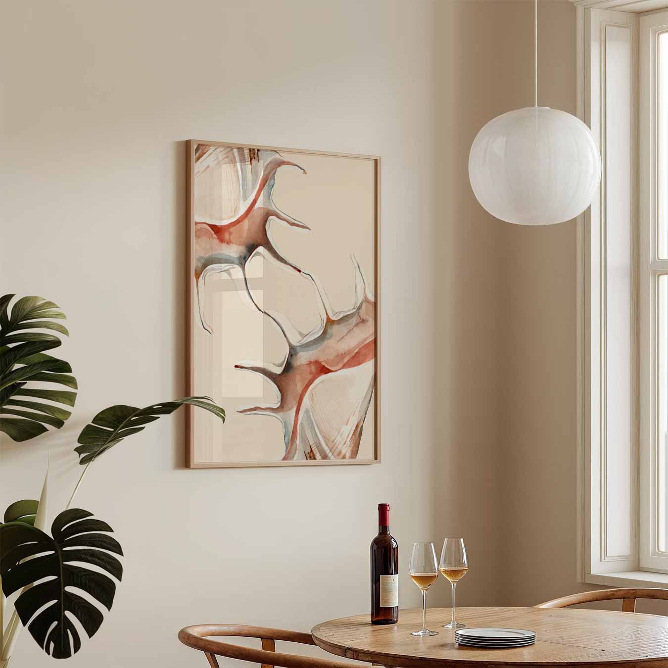 Beige Zeehorens Poster-WallArtistic