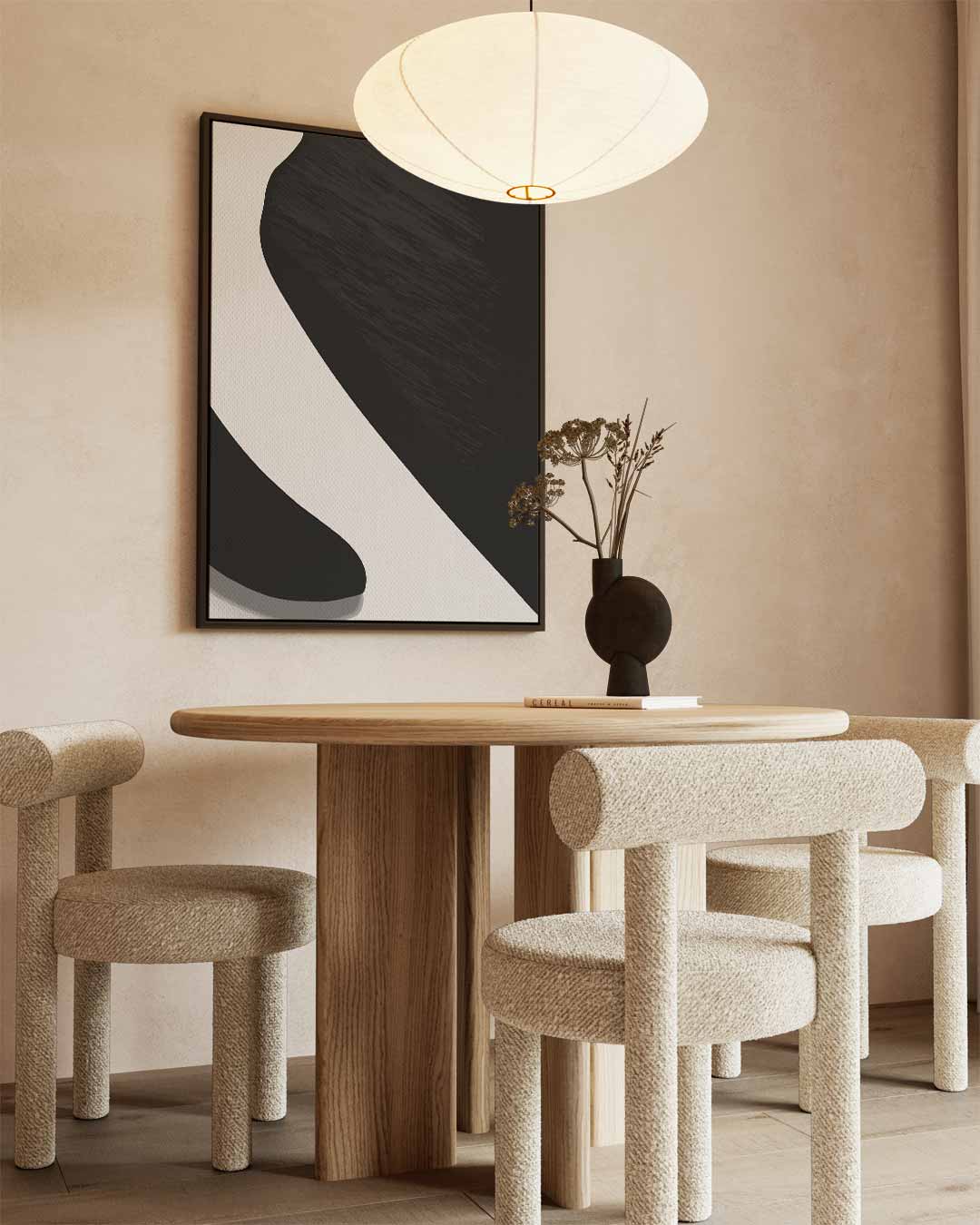Elegante Abstractie in Zwart & Wit Kunstwerk-canvas-dibond-plexiglas-wanddecoratie-WallArtistic