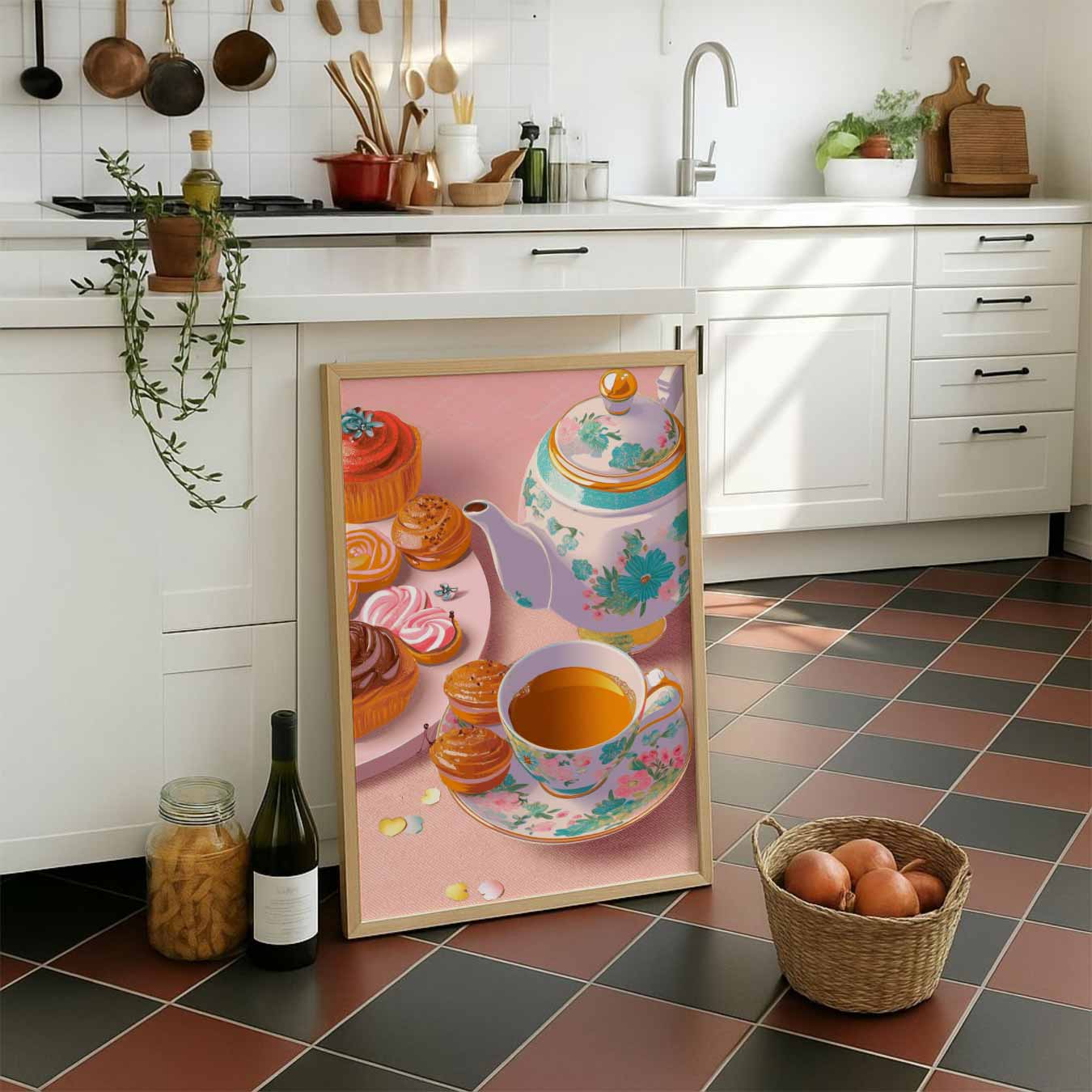 Pastelkleurige High Tea Poster-WallArtistic