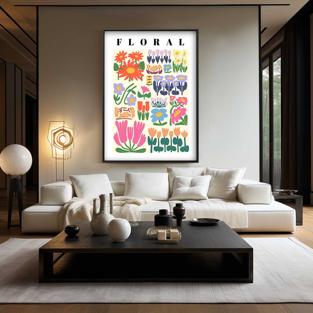 Bloemenpracht Illustratie Kunstwerk-canvas-dibond-plexiglas-wanddecoratie-WallArtistic