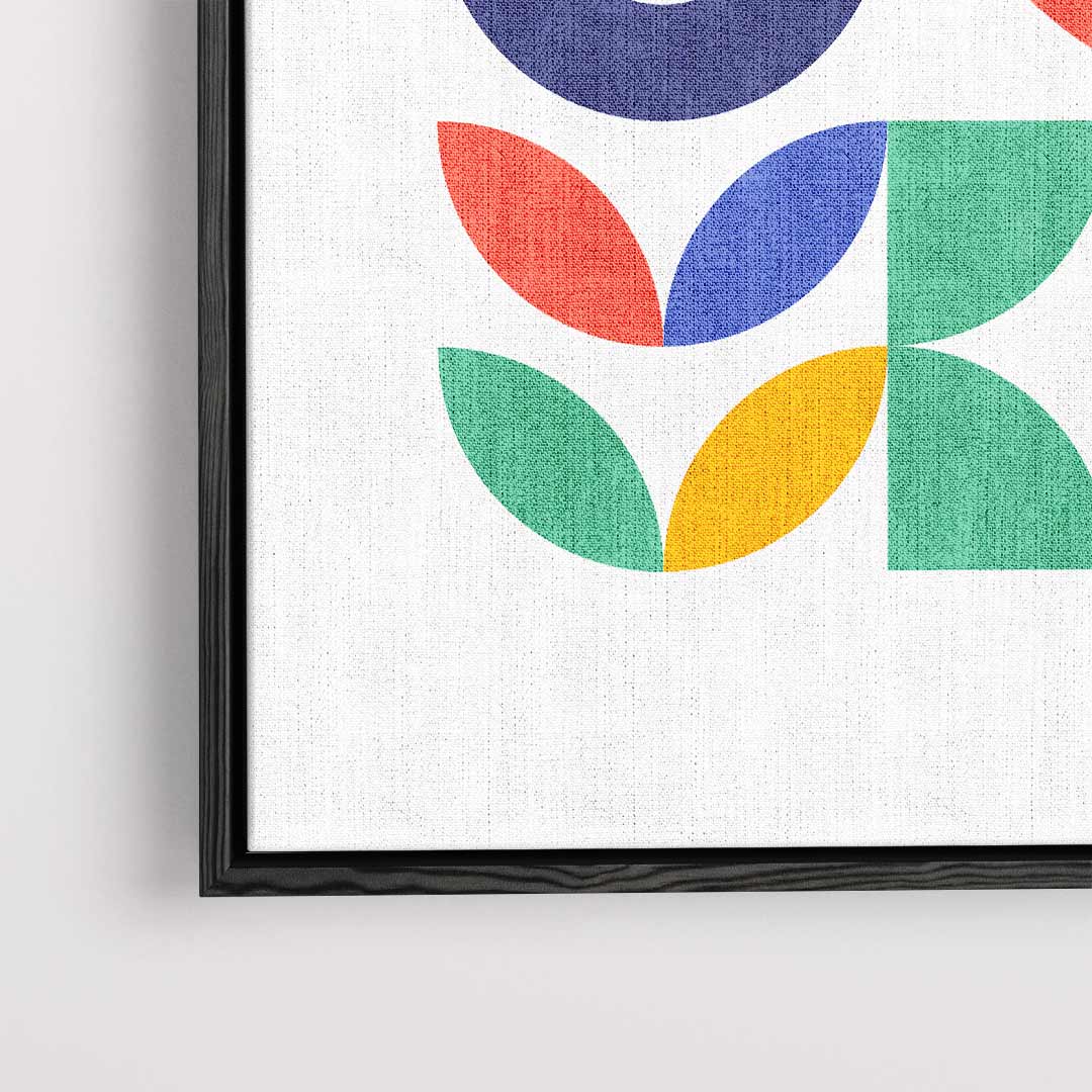 Kleurrijke Geometrische Harmonie Kunstwerk-canvas-dibond-plexiglas-wanddecoratie-WallArtistic