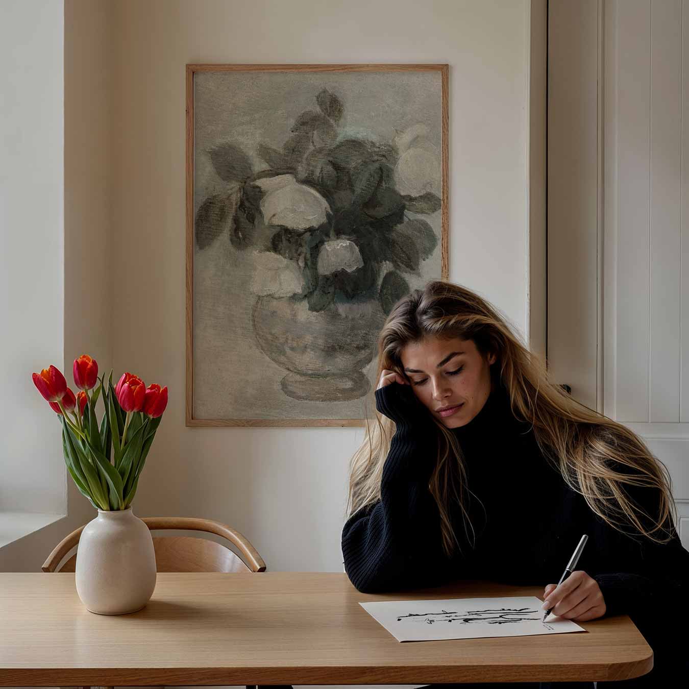 Tijdloze Elegantie Bloemenposter-WallArtistic