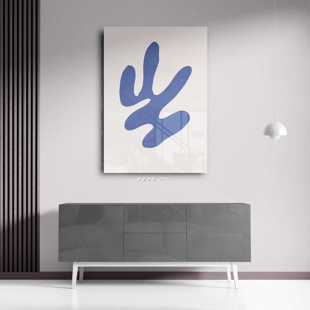 Blauwe Vloeiende Vorm Kunstwerk-canvas-dibond-plexiglas-wanddecoratie-WallArtistic