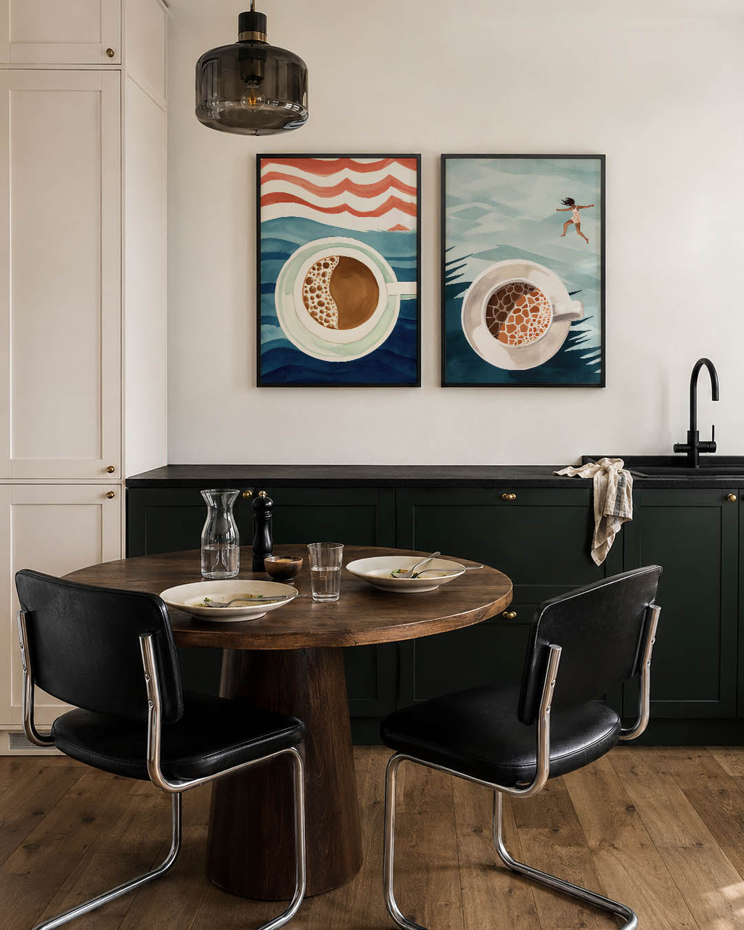 Golvend koffiemoment Posterset