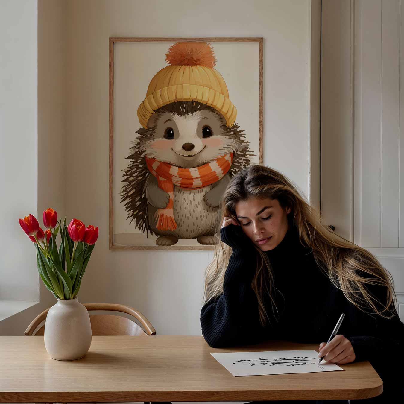 Schattige Egel Winterposter-WallArtistic