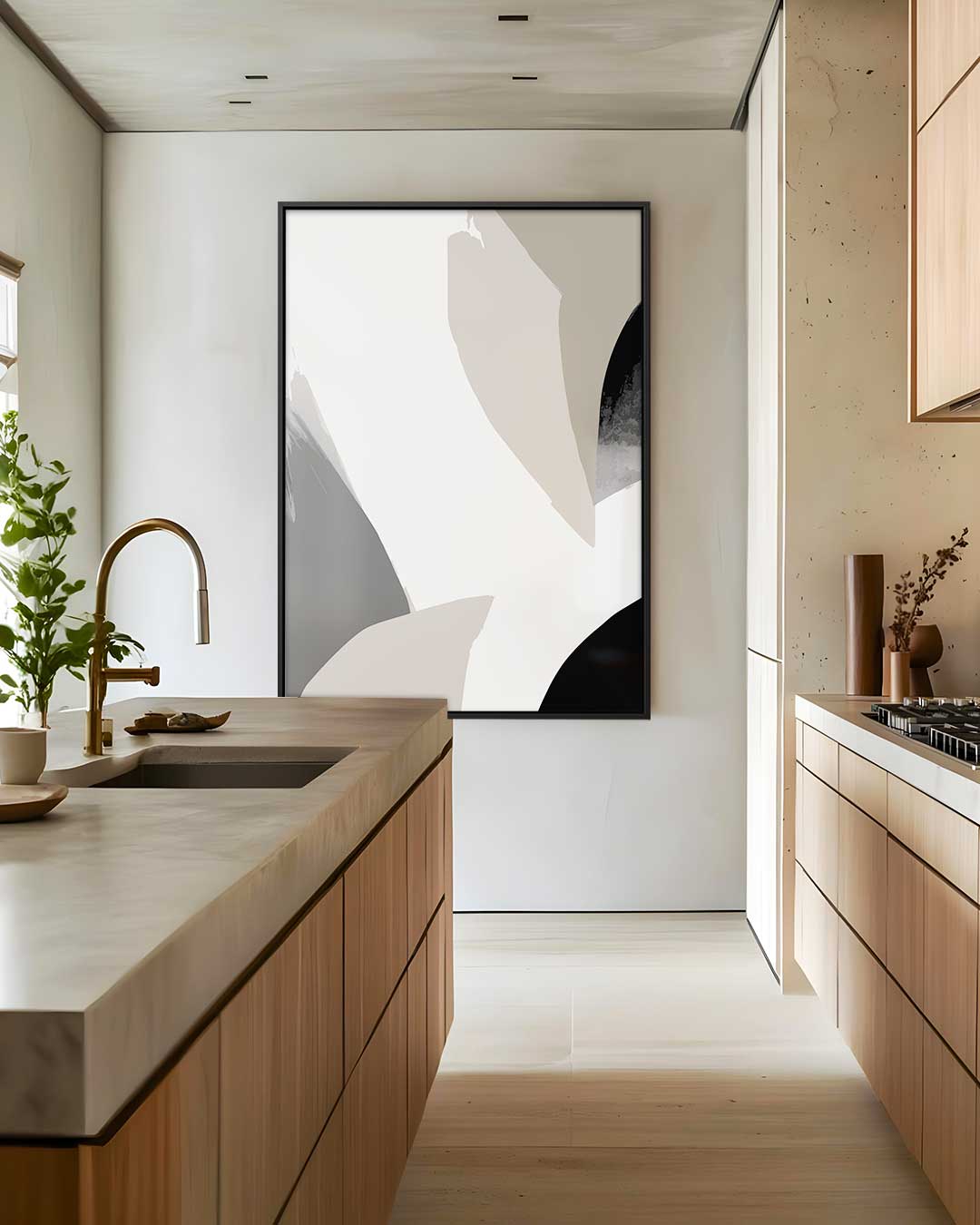 Abstracte Harmonie in Aardetinten Kunstwerk-canvas-dibond-plexiglas-wanddecoratie-WallArtistic