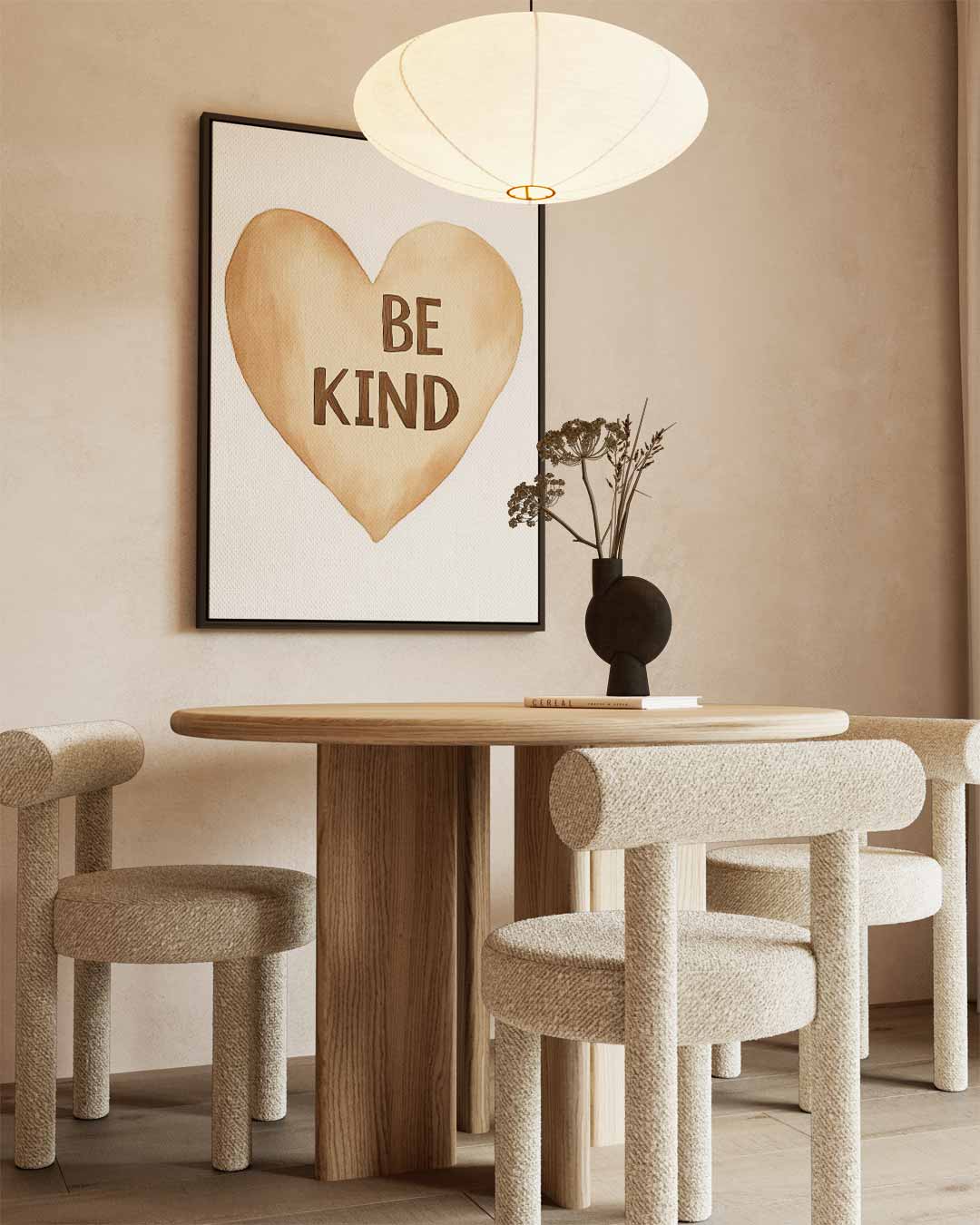Hartverwarmende Be Kind Poster Kunstwerk-canvas-dibond-plexiglas-wanddecoratie-WallArtistic